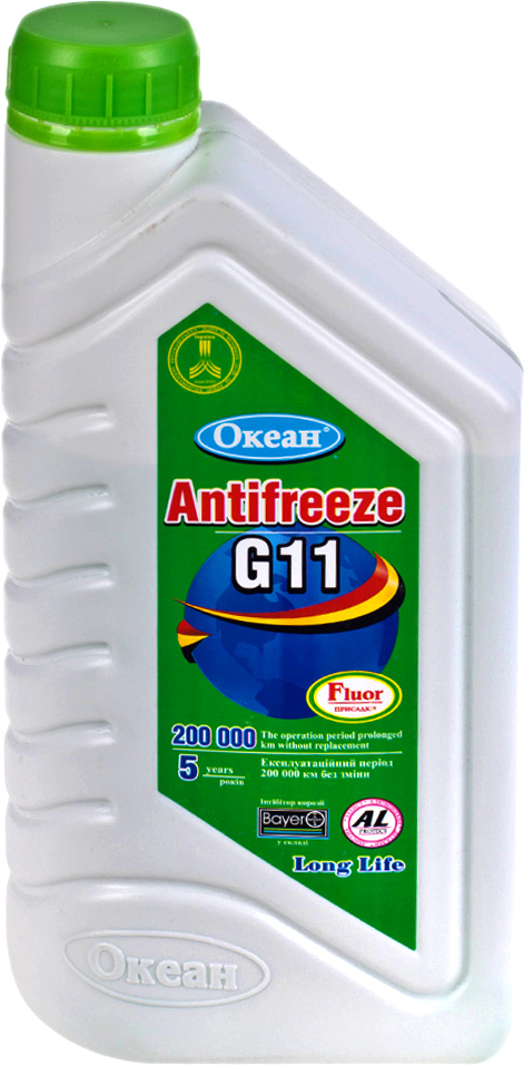 Охолоджувальна рідина ОКЕАН G11, готова, зелений, -40°С, 1 л (OAOG11.1)